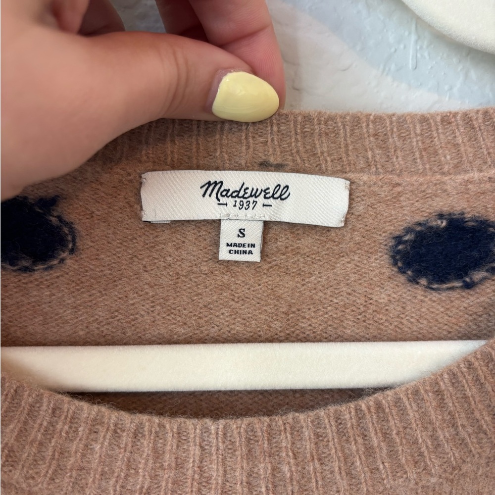 Madewell 100% Merino Wool Polka Dot Crewneck Sweater - Picture 5 of 7